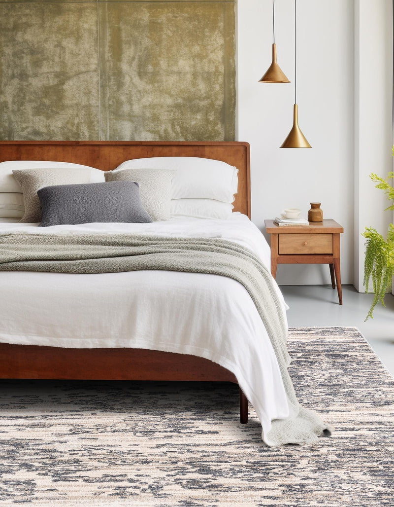 Serenity Sands Collection Area Rug - Dunescape Square Gray  lifestyle 103