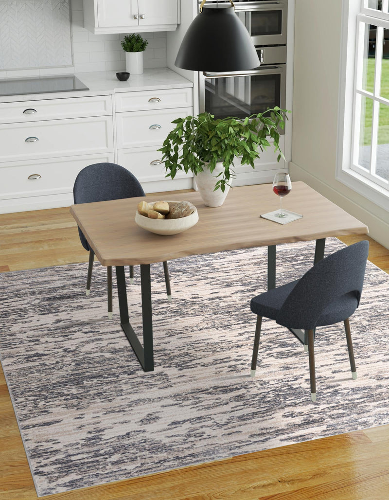 Serenity Sands Collection Area Rug - Dunescape Square Gray  lifestyle 123
