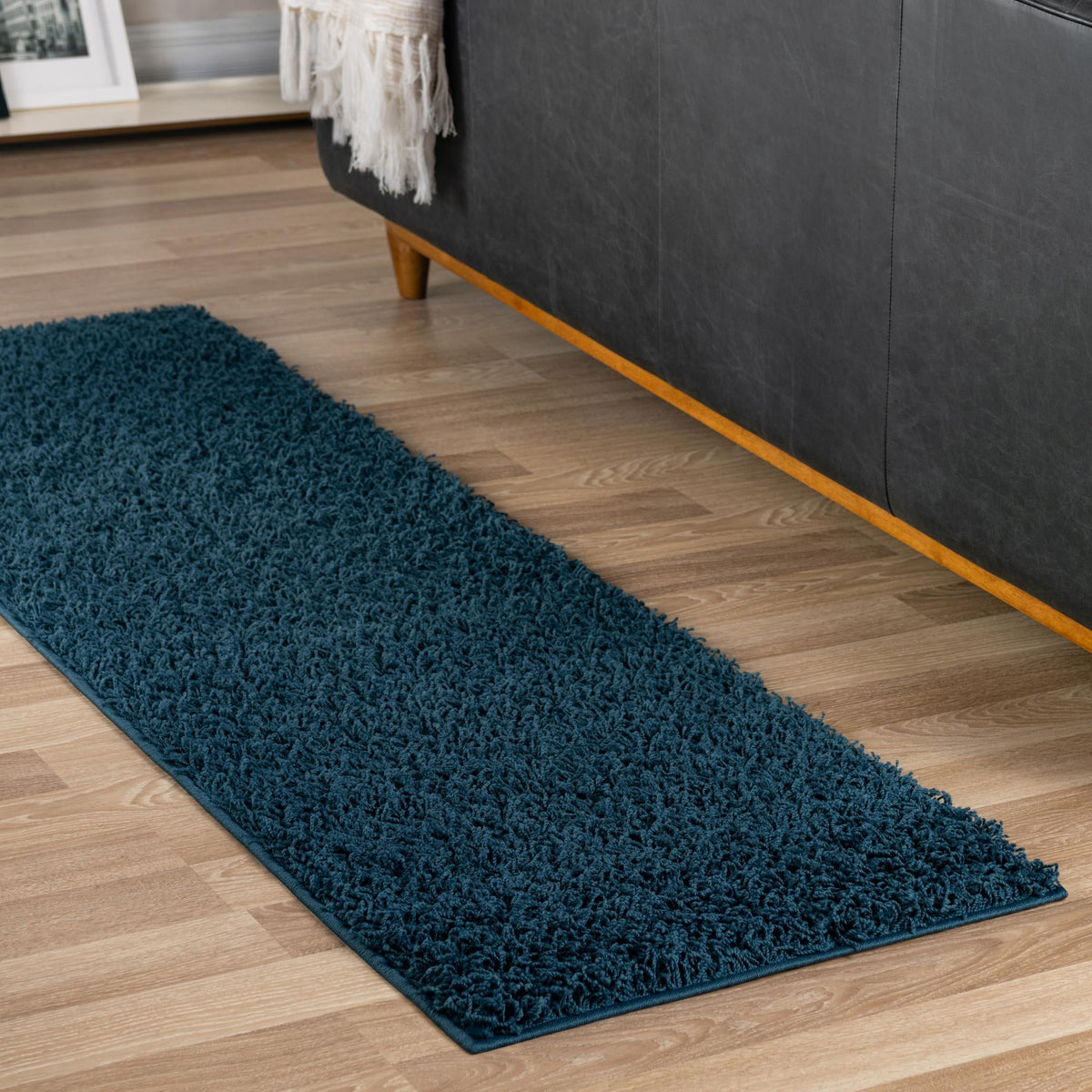 Cozy Haven Shag Collection Area Rug - Sanctuary Runner Sapphire Blue  lifestyle 67