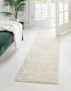 Cozy Haven Shag Collection Area Rug - Sanctuary (Snow White) Runner Snow White  lifestyle 17