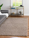 Cozy Haven Shag Collection Area Rug - Sanctuary (Taupe) Rectangle Taupe  lifestyle 3