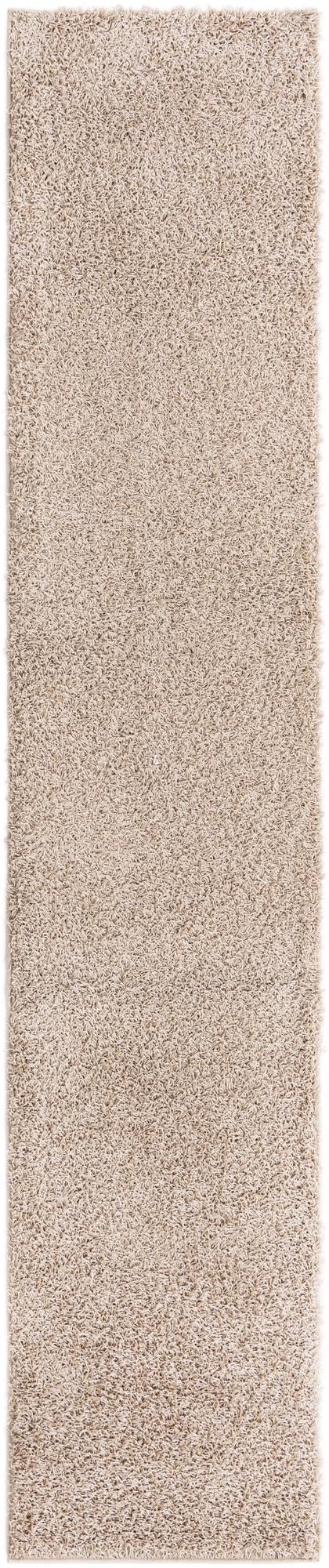 Cozy Haven Shag Collection Area Rug - Sanctuary (Taupe) Runner Taupe  lifestyle 16