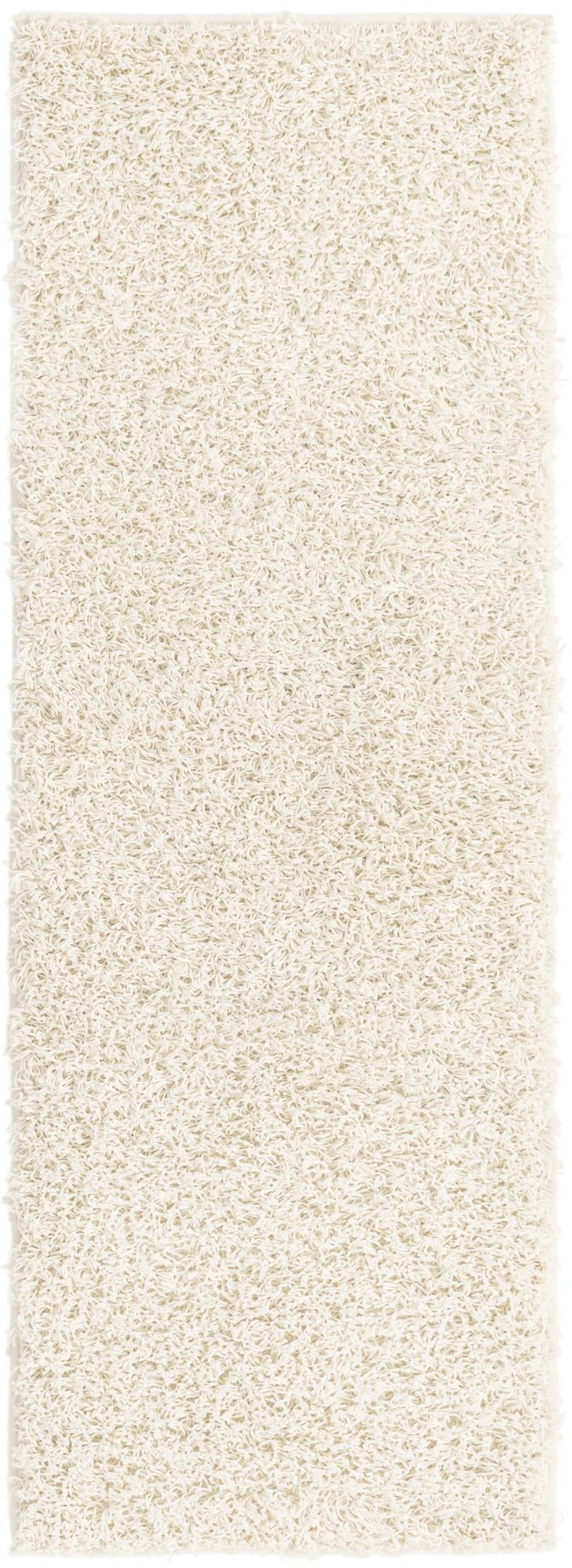 Cozy Haven Shag Collection Area Rug - Sanctuary Runner Pure Ivory  lifestyle 48