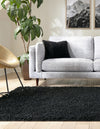 Cozy Haven Shag Collection Area Rug - Sanctuary (Jet Black) Rectangle Jet Black  lifestyle 3