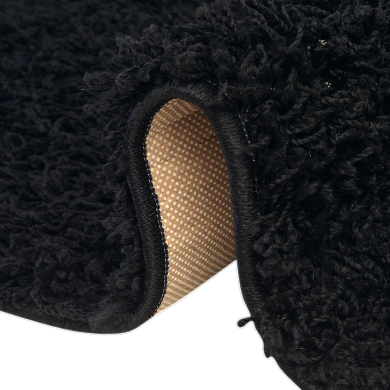 Cozy Haven Shag Collection Area Rug - Sanctuary (Jet Black) Rectangle Jet Black  lifestyle 9