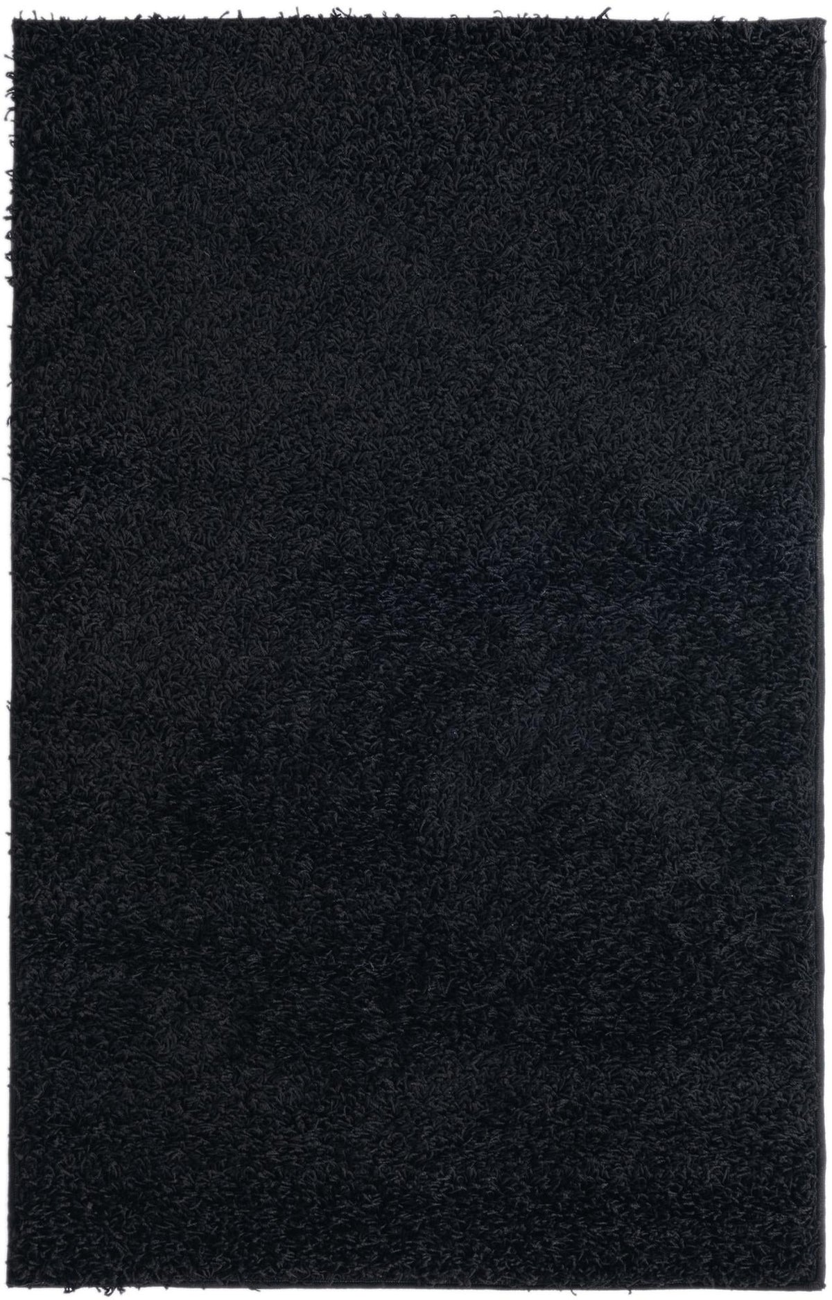 Cozy Haven Shag Collection Area Rug - Sanctuary Rectangle Jet Black  lifestyle 7