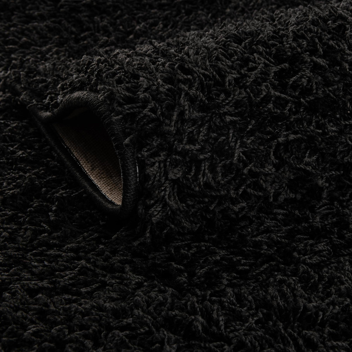 Cozy Haven Shag Collection Area Rug - Sanctuary Square Jet Black  lifestyle 56