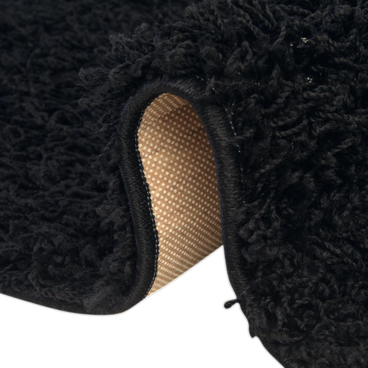 Cozy Haven Shag Collection Area Rug - Sanctuary Square Jet Black  lifestyle 61
