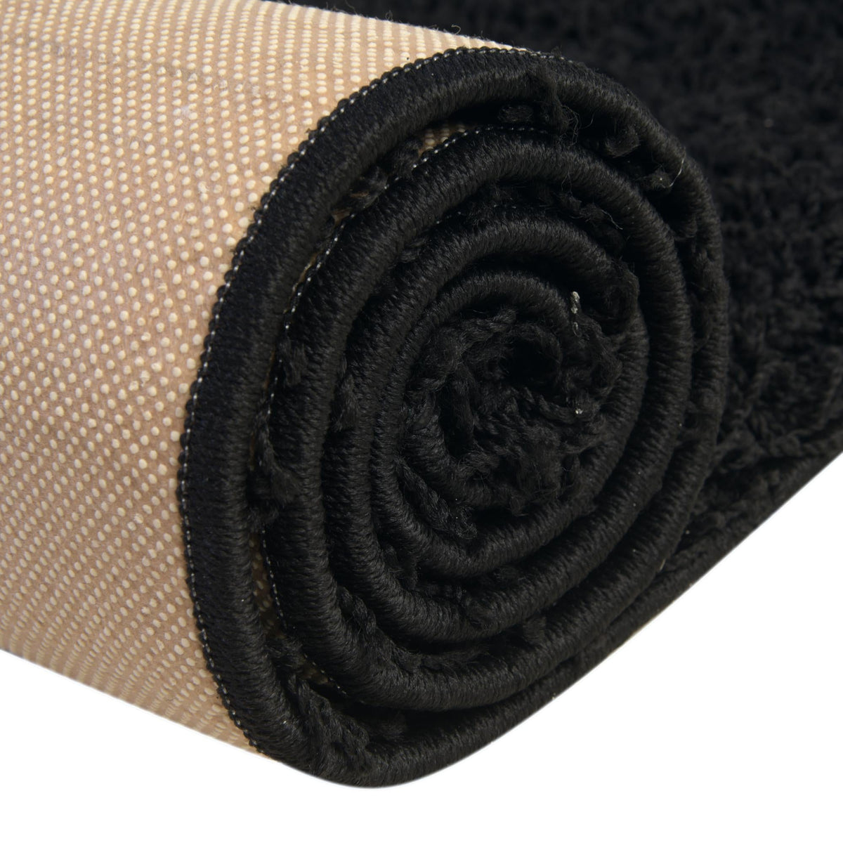 Cozy Haven Shag Collection Area Rug - Sanctuary Square Jet Black  lifestyle 63