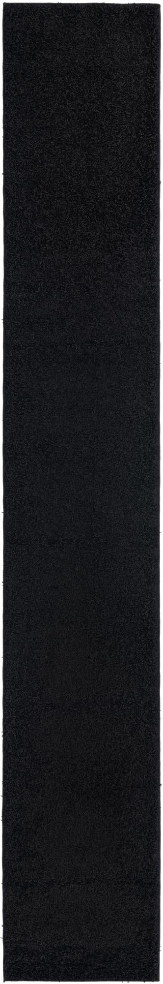Cozy Haven Shag Collection Area Rug - Sanctuary (Jet Black) Runner Jet Black  lifestyle 15