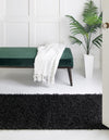 Cozy Haven Shag Collection Area Rug - Sanctuary (Jet Black) Runner Jet Black  lifestyle 20