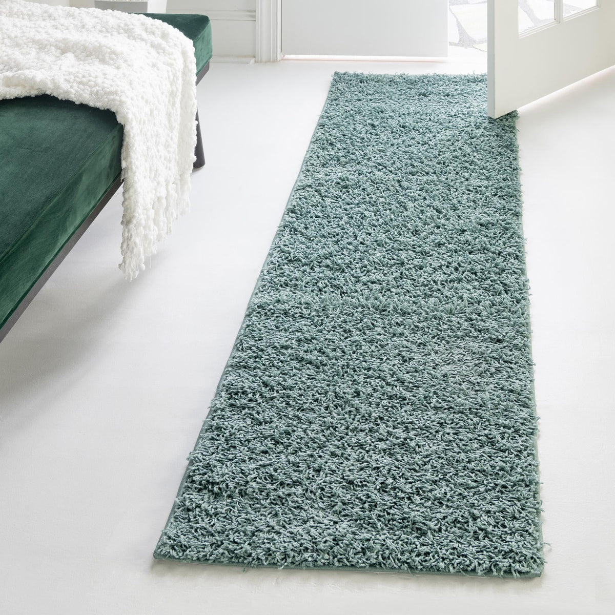Cozy Haven Shag Collection Area Rug - Sanctuary Runner Light Slate Blue  lifestyle 69
