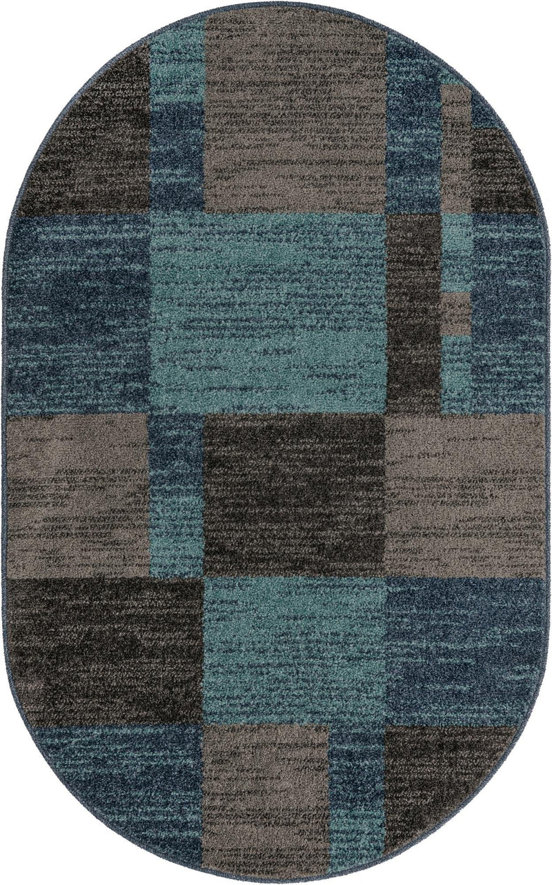 Autumn Meadow Collection Area Rug -  Sycamoreside (Blue Gray) Oval Blue Gray  lifestyle 35