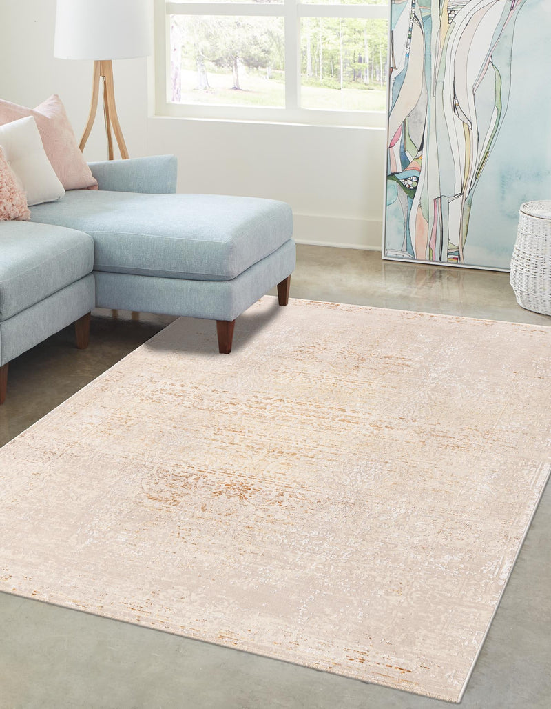 Sahara Elegance Collection Area Rug - Marrakech Rectangle Ivory and Gold  lifestyle 2