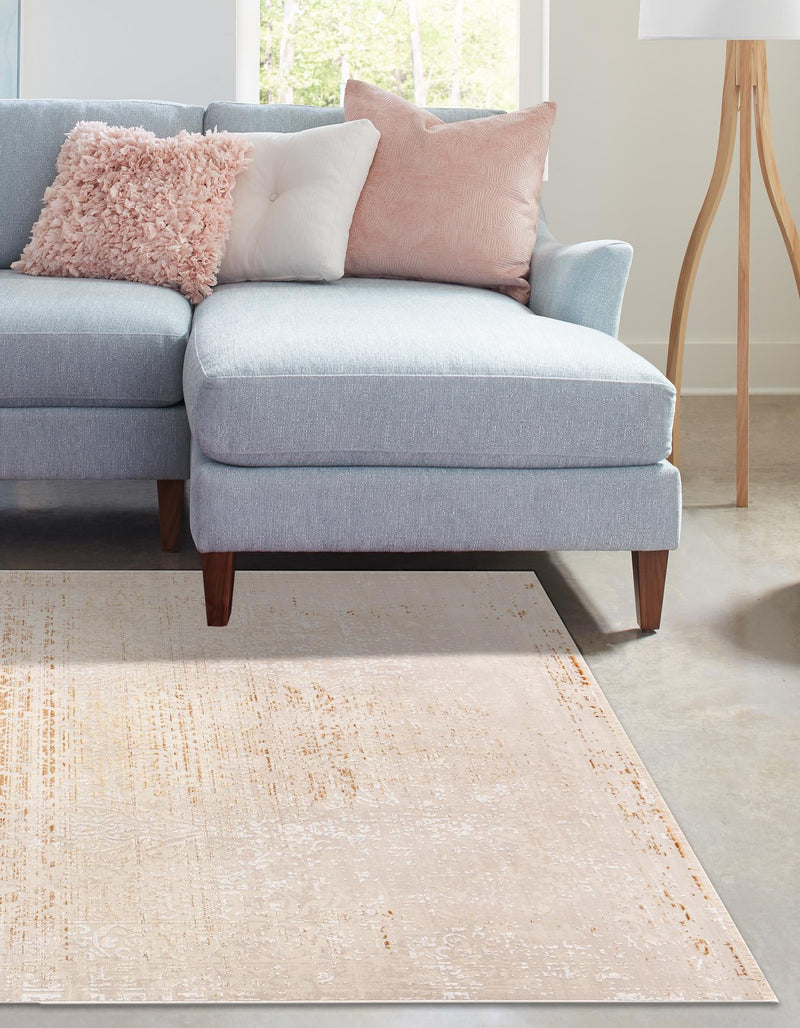 Sahara Elegance Collection Area Rug - Marrakech Rectangle Ivory and Gold  lifestyle 3