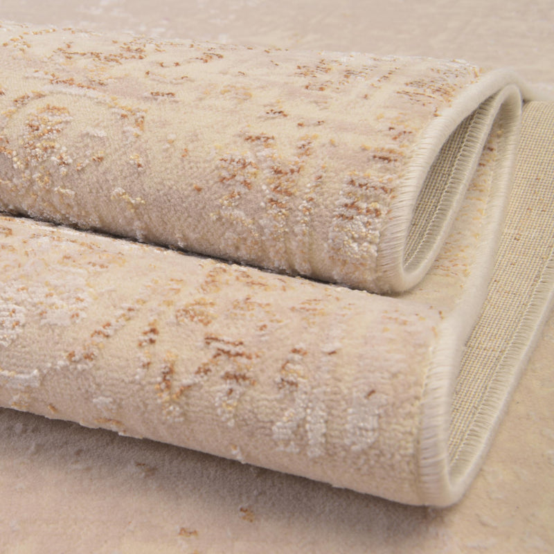 Sahara Elegance Collection Area Rug - Marrakech Rectangle Ivory and Gold  lifestyle 12