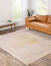 Sahara Elegance Collection Area Rug - Marrakech Square Ivory and Gold  lifestyle 22