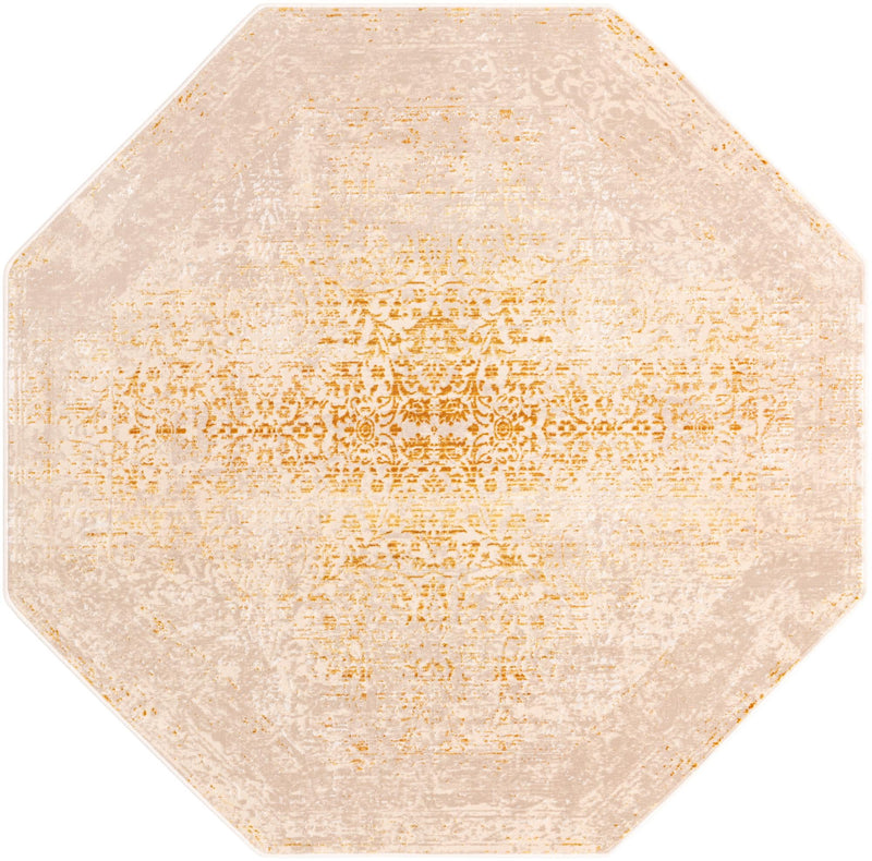 Sahara Elegance Collection Area Rug - Marrakech Octagon Ivory and Gold  lifestyle 17