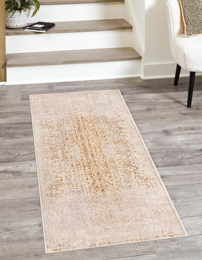 Sahara Elegance Collection Area Rug - Marrakech Runner Ivory and Gold  lifestyle 21