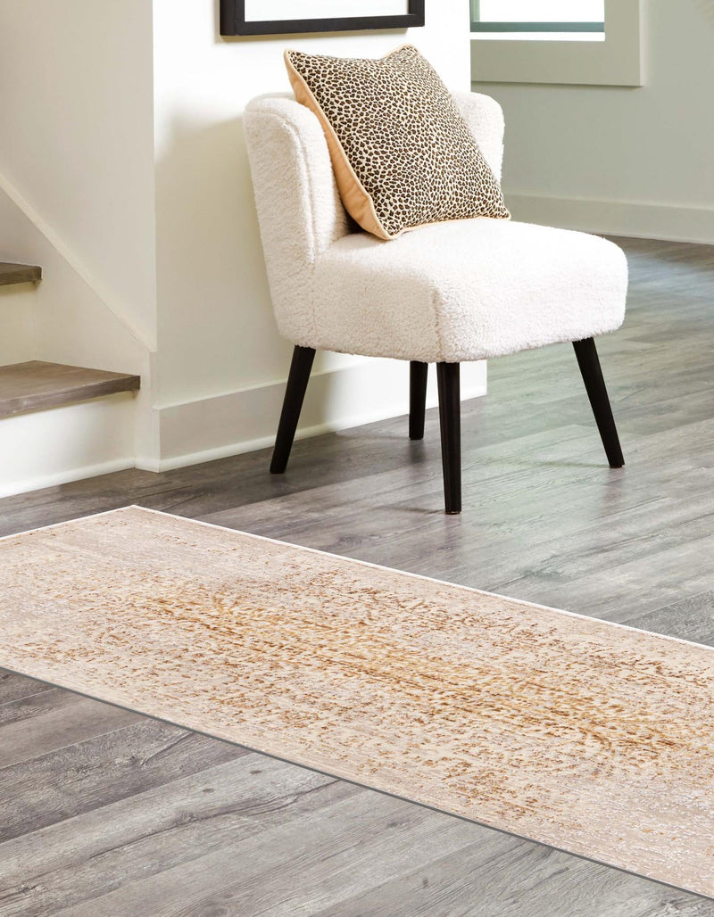 Sahara Elegance Collection Area Rug - Marrakech Runner Ivory and Gold  lifestyle 24