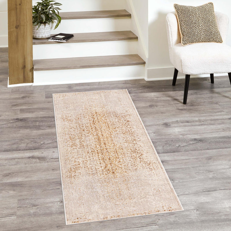 Sahara Elegance Collection Area Rug - Marrakech Runner Ivory and Gold  lifestyle 57