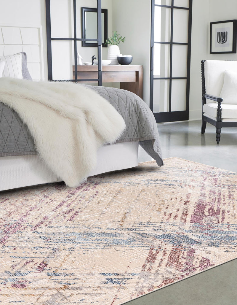 Sahara Elegance Collection Area Rug -  Essaouira Rectangle Ivory and Gray  lifestyle 3