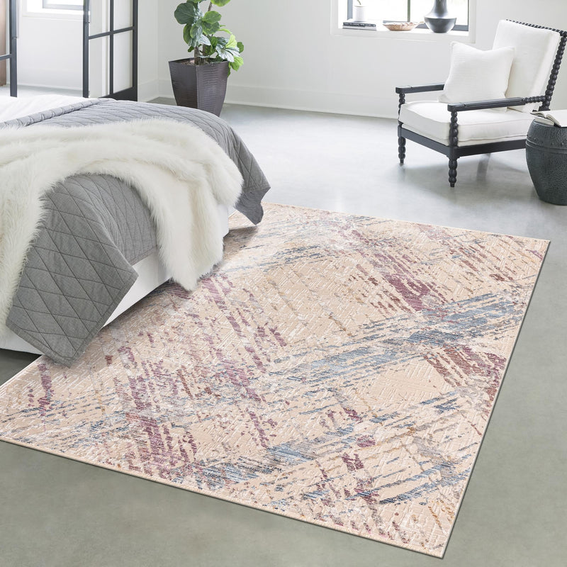 Sahara Elegance Collection Area Rug -  Essaouira Rectangle Ivory and Gray  lifestyle 14