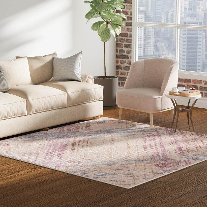 Sahara Elegance Collection Area Rug -  Essaouira Square Ivory and Gray  lifestyle 56