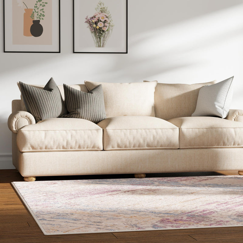 Sahara Elegance Collection Area Rug -  Essaouira Square Ivory and Gray  lifestyle 62