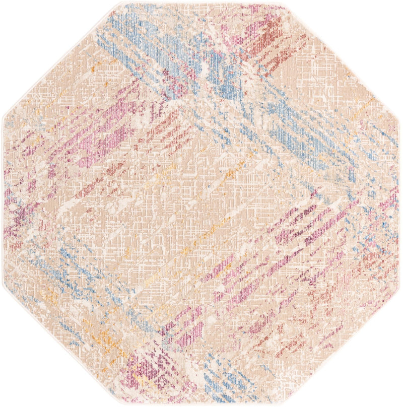 Sahara Elegance Collection Area Rug -  Essaouira Octagon Ivory and Gray  lifestyle 17