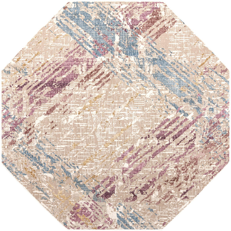 Sahara Elegance Collection Area Rug -  Essaouira Octagon Ivory and Gray  lifestyle 19