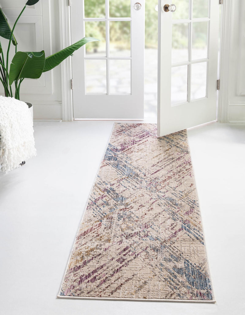 Sahara Elegance Collection Area Rug -  Essaouira Runner Ivory and Gray  lifestyle 21