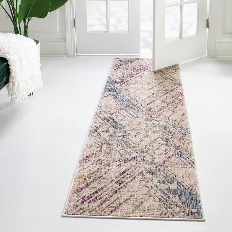 Sahara Elegance Collection Area Rug -  Essaouira Runner Ivory and Gray  lifestyle 58