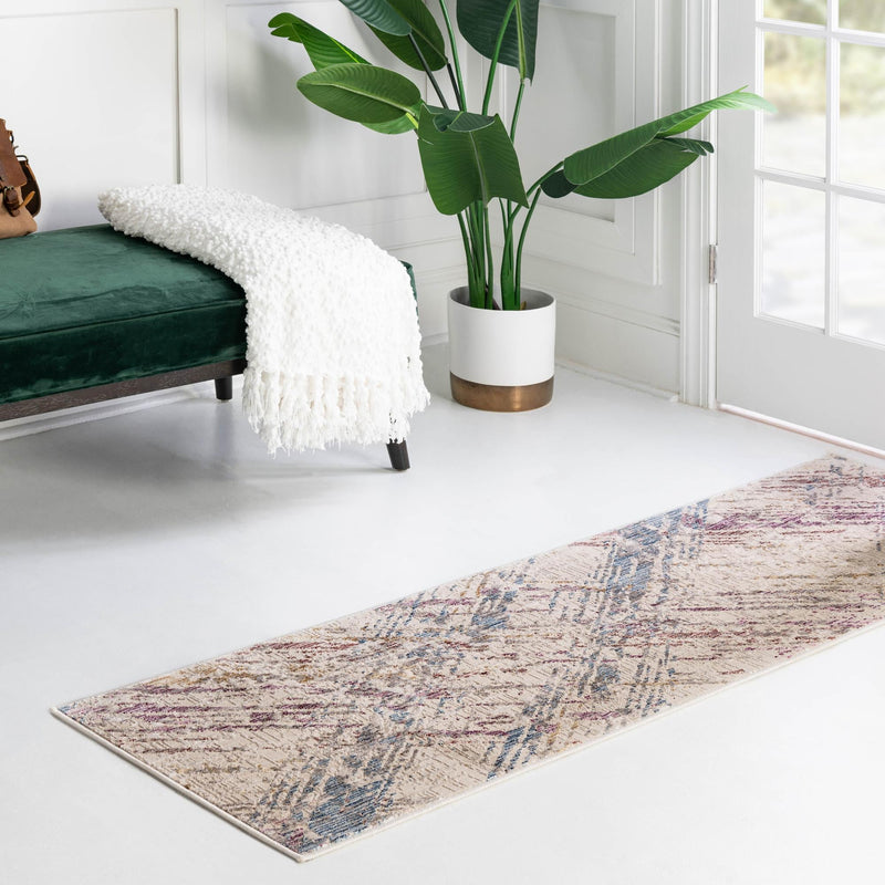 Sahara Elegance Collection Area Rug -  Essaouira Runner Ivory and Gray  lifestyle 61