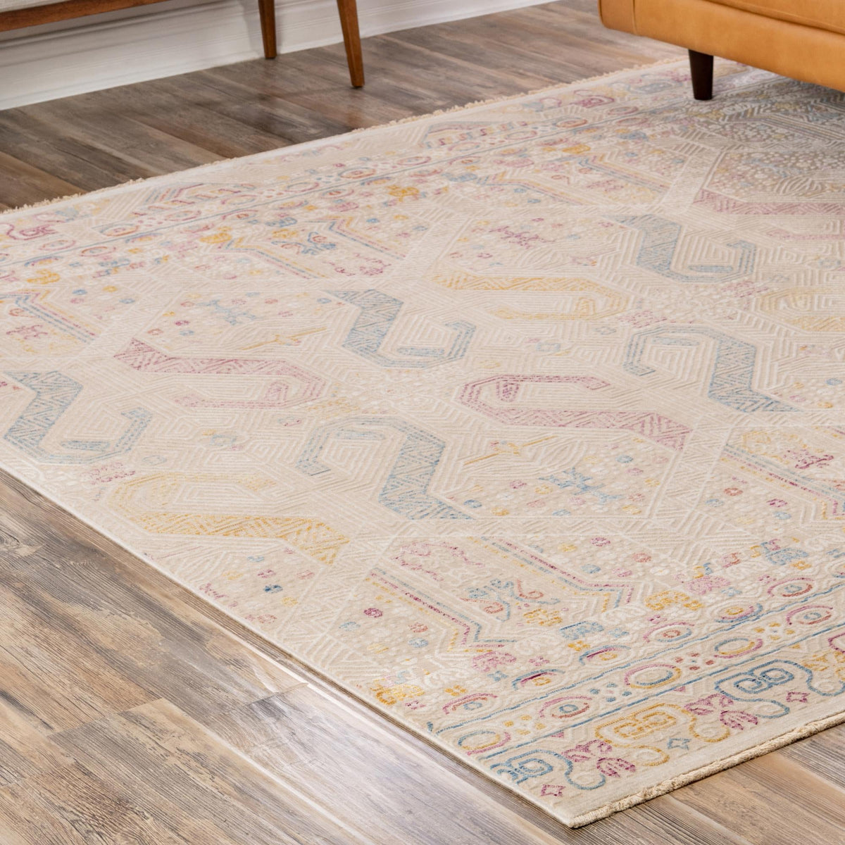 Sahara Elegance Collection Area Rug -  Merzouga Square Ivory  lifestyle 56