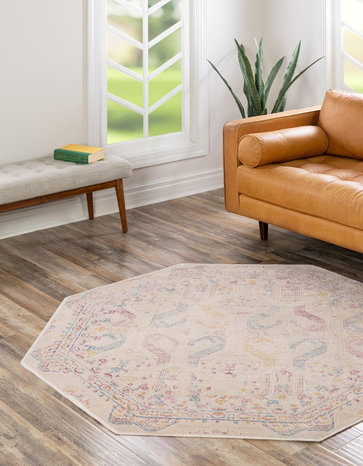 Sahara Elegance Collection Area Rug -  Merzouga Octagon Ivory  lifestyle 21