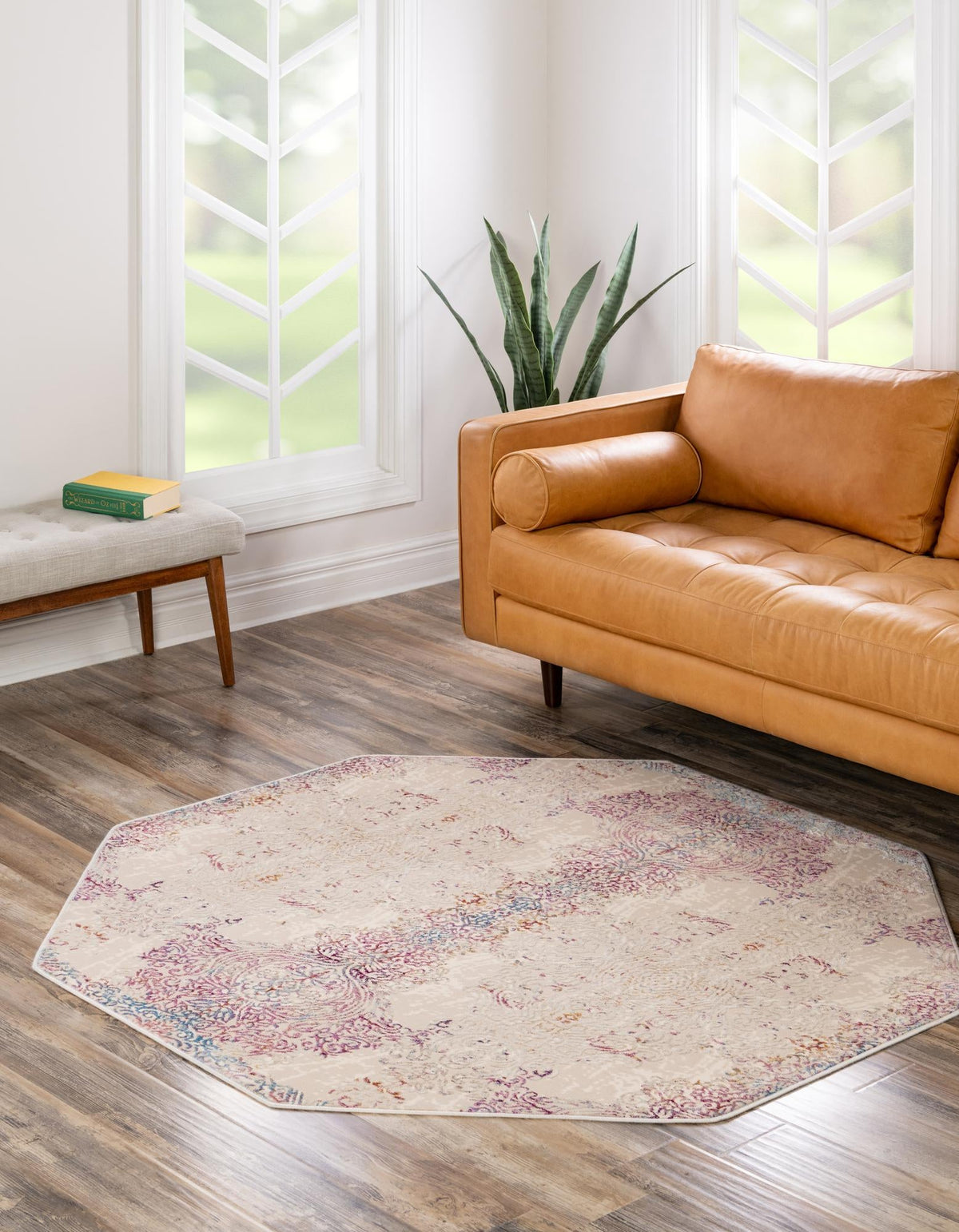 Sahara Elegance Collection Area Rug -  Karnak Octagon Ivory  lifestyle 20