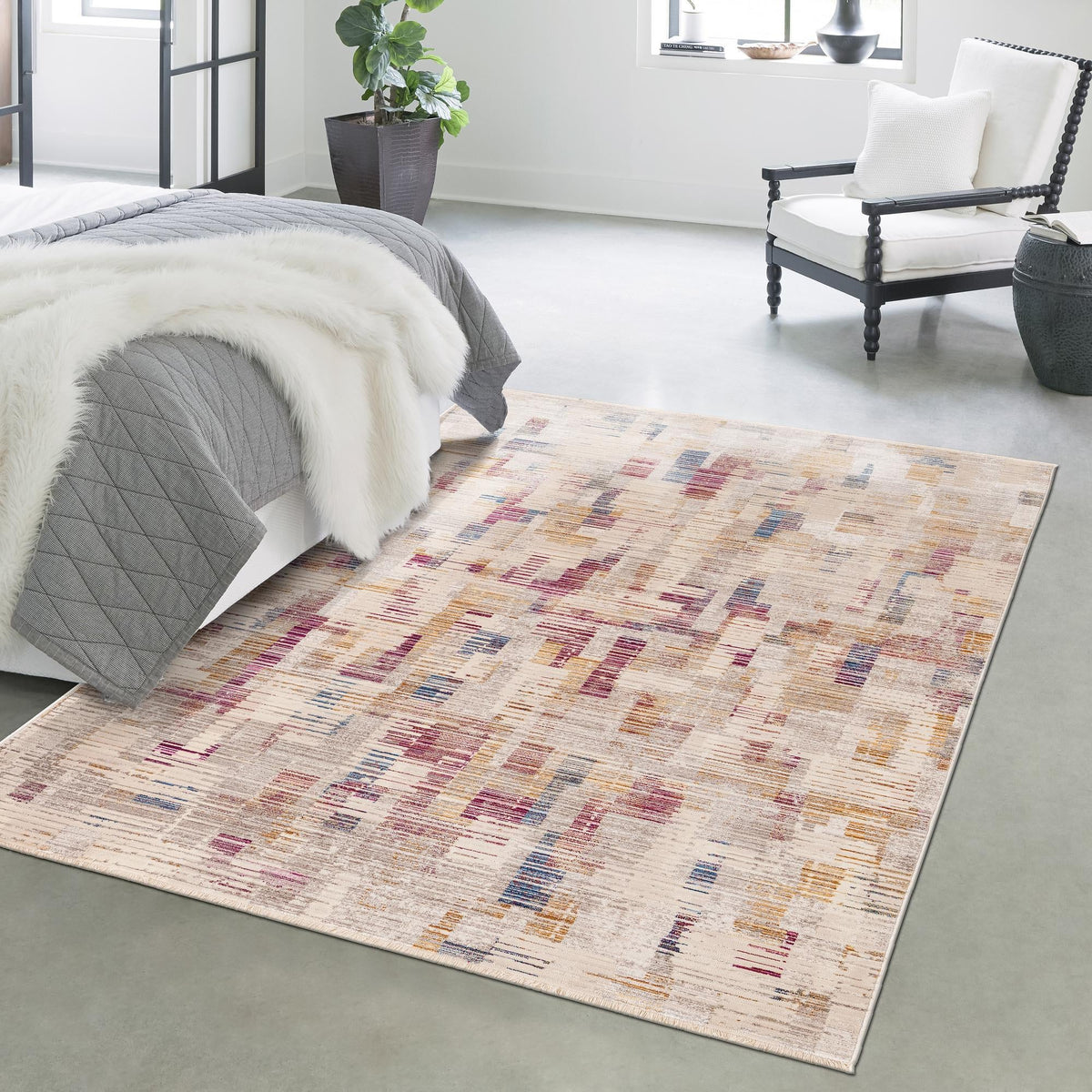 Sahara Elegance Collection Area Rug -  Chefchaouen Rectangle Ivory  lifestyle 14