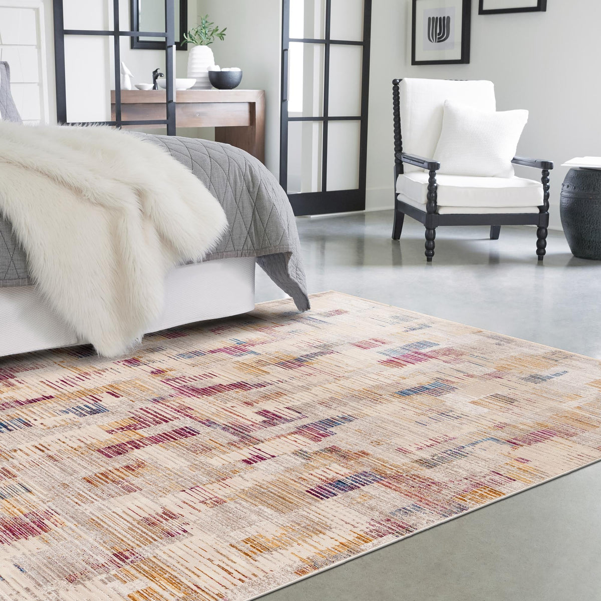 Sahara Elegance Collection Area Rug -  Chefchaouen Rectangle Ivory  lifestyle 15