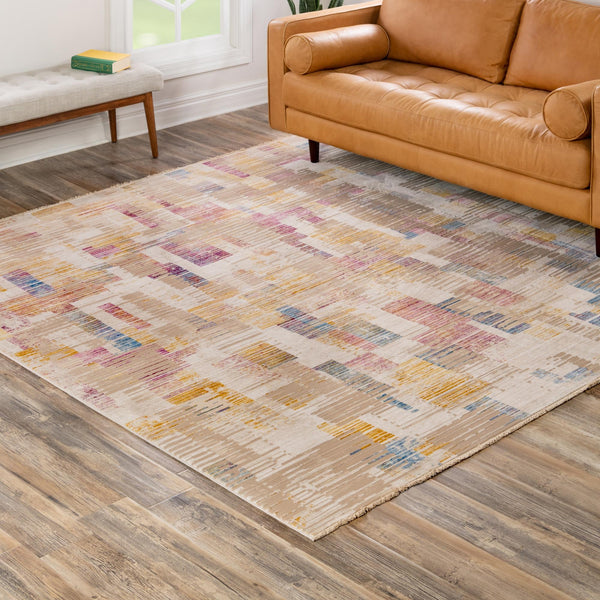 Sahara Elegance Collection Area Rug -  Chefchaouen Square Ivory  lifestyle 58
