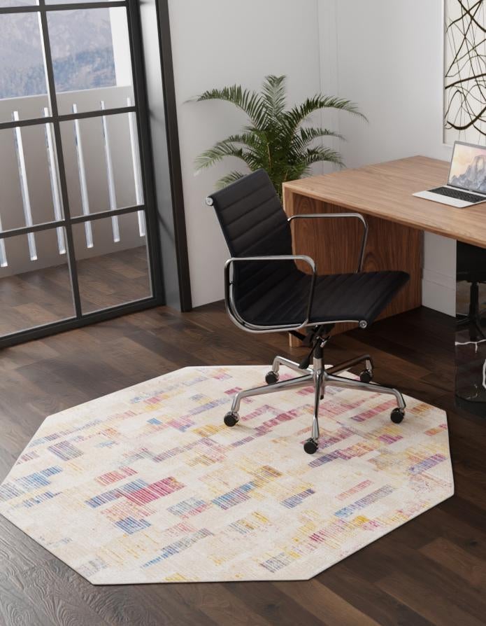 Sahara Elegance Collection Area Rug -  Chefchaouen Octagon Ivory  lifestyle 20