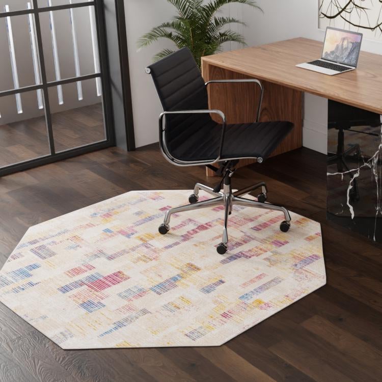 Sahara Elegance Collection Area Rug -  Chefchaouen Octagon Ivory  lifestyle 56