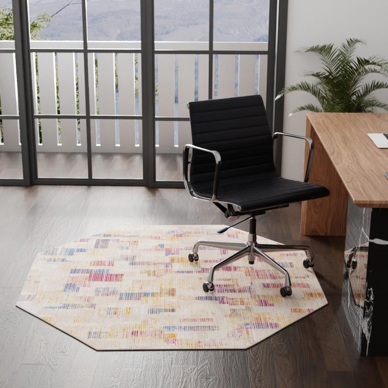 Sahara Elegance Collection Area Rug -  Chefchaouen Octagon Ivory  lifestyle 59