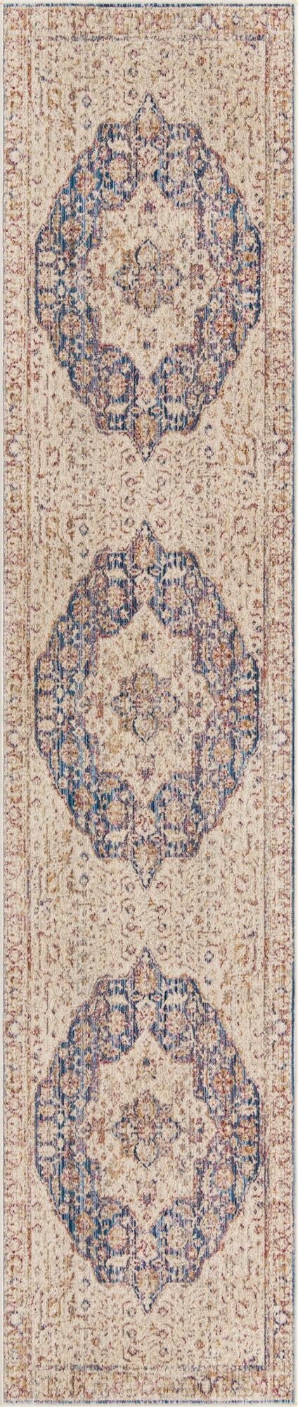 Sahara Elegance Collection Area Rug -  Zagora Runner Blue Ivory  lifestyle 62