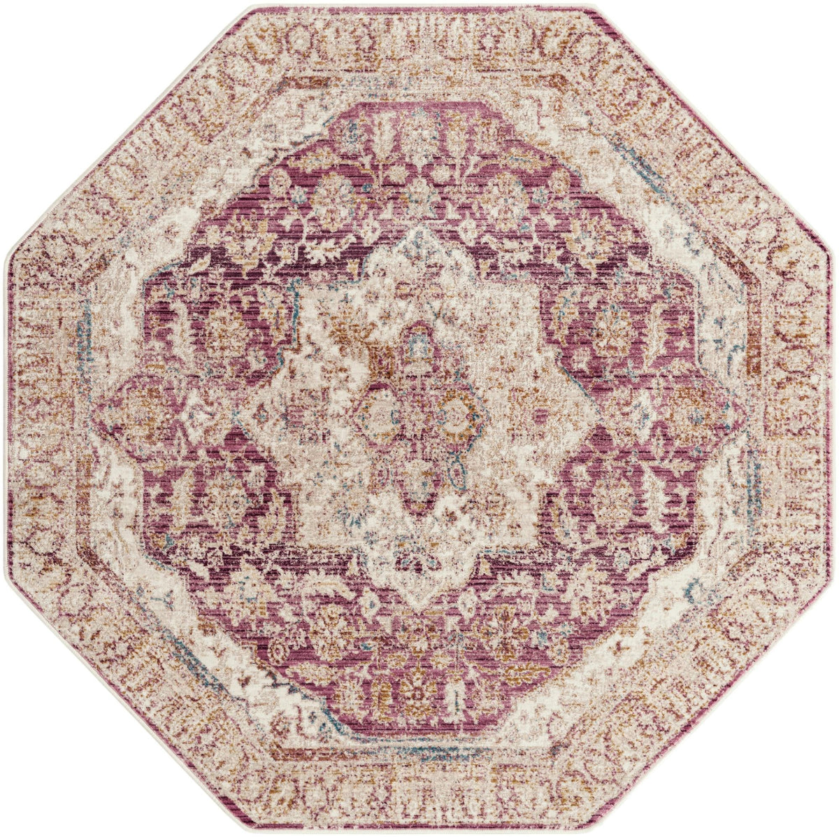 Sahara Elegance Collection Area Rug -  Zagora Octagon Lavender  lifestyle 62
