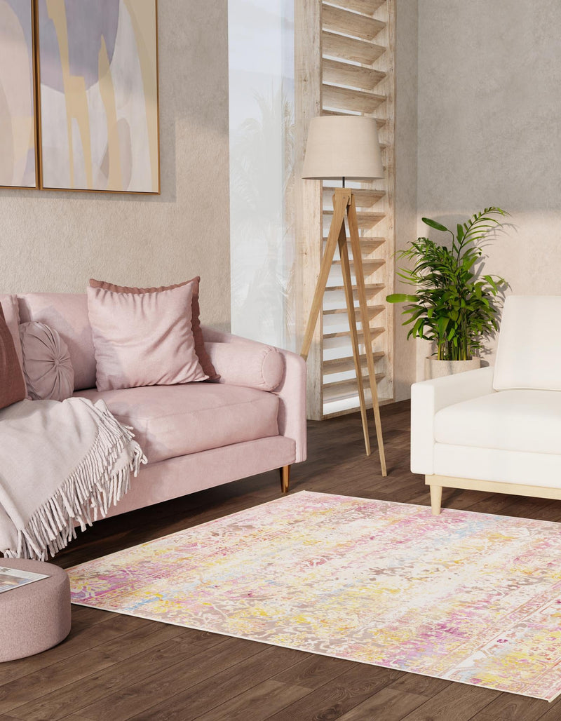 Sahara Elegance Collection Area Rug -  Nubia Square Multi  lifestyle 19