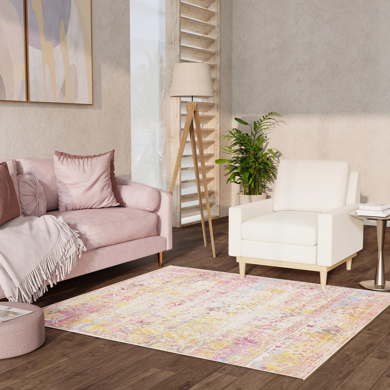 Sahara Elegance Collection Area Rug -  Nubia Square Multi  lifestyle 56