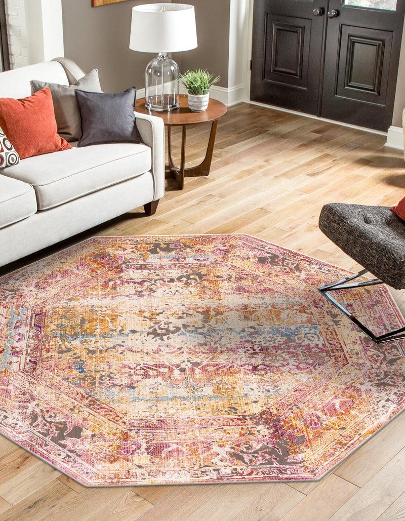 Sahara Elegance Collection Area Rug -  Nubia Octagon Multi  lifestyle 20