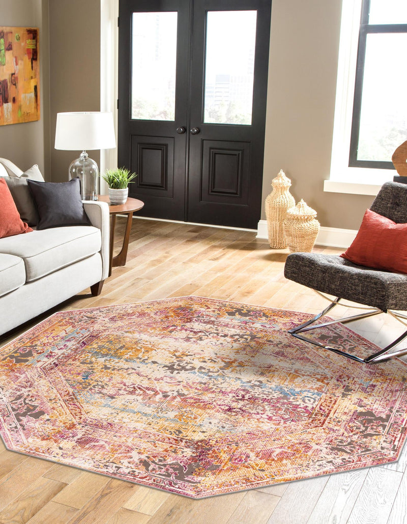 Sahara Elegance Collection Area Rug -  Nubia Octagon Multi  lifestyle 23
