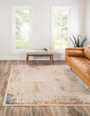 Sahara Elegance Collection Area Rug -  Luxor Square Ivory  lifestyle 18